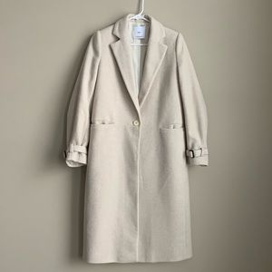 Cream oversized coat with balloon sleeves